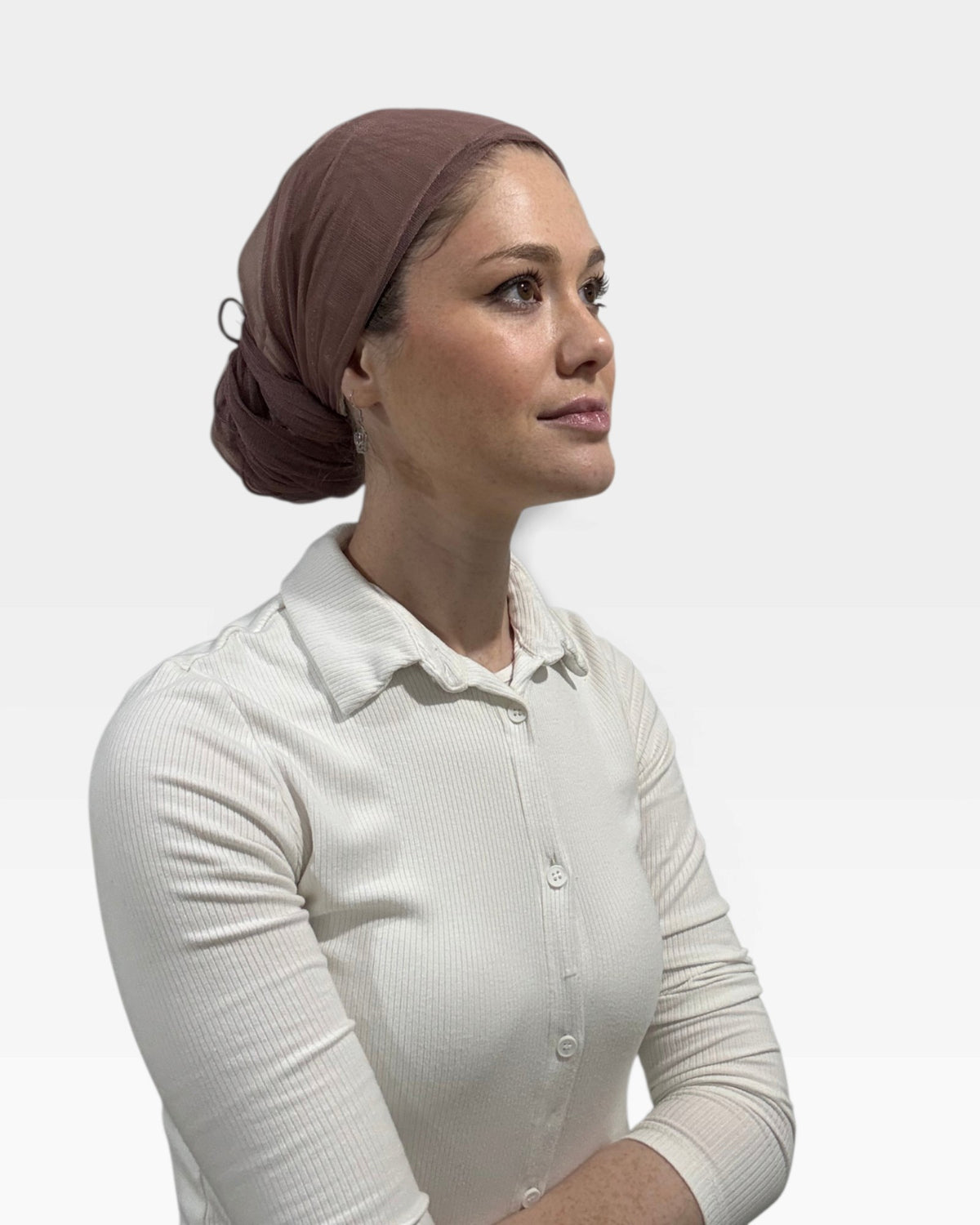 KHM Elegant Tulle Scarf With Scrunchie