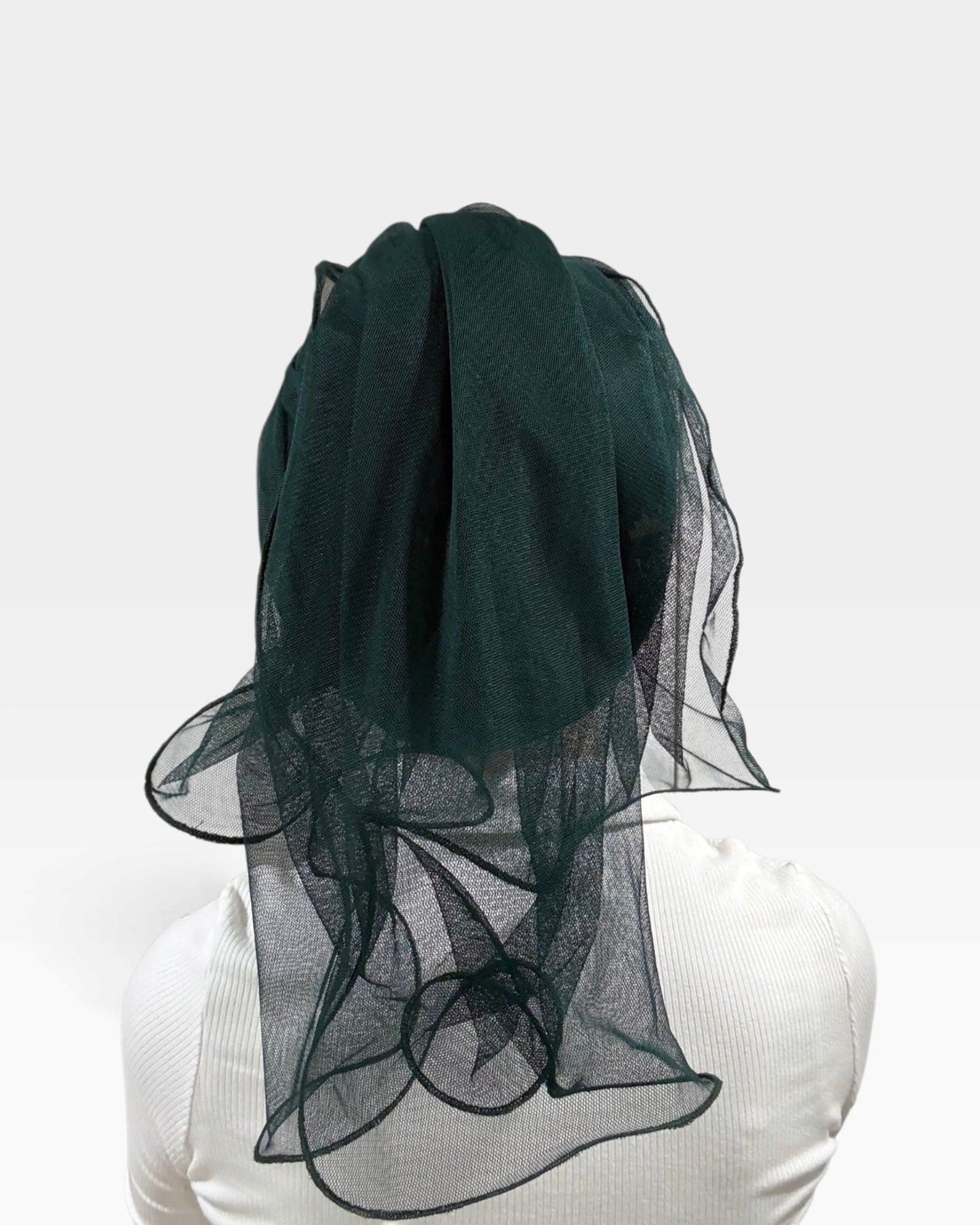 KHM Elegant Tulle Scarf With Scrunchie