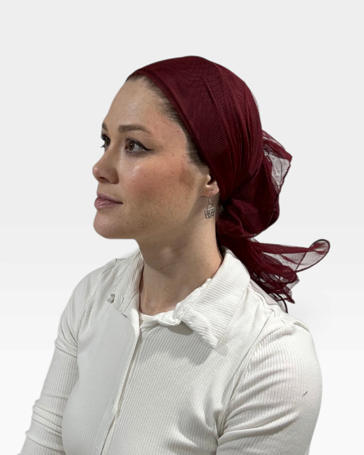 KHM Elegant Tulle Scarf With Scrunchie