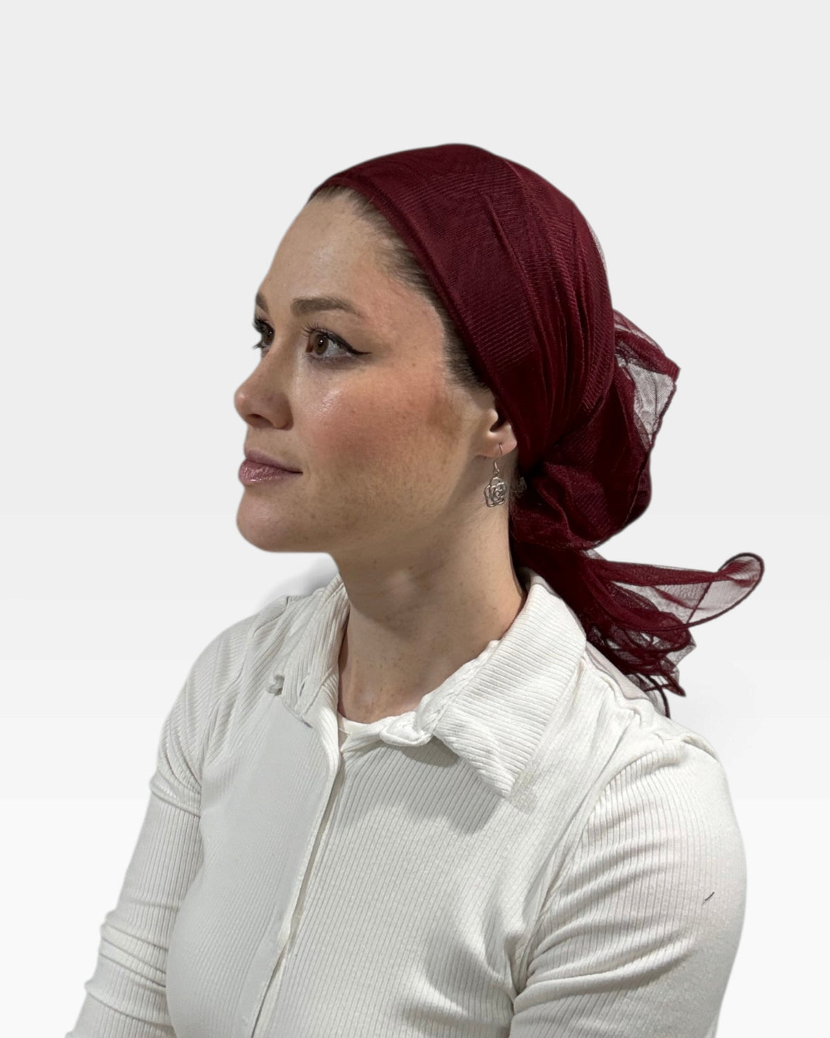 KHM Elegant Tulle Scarf With Scrunchie