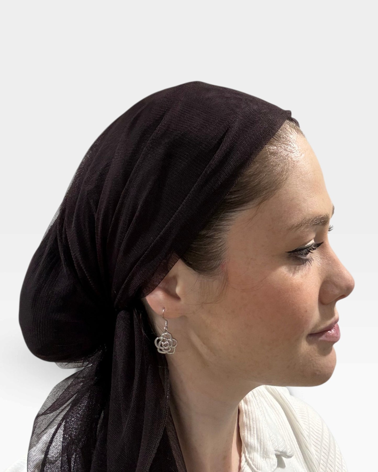 KHM Elegant Tulle Scarf With Scrunchie