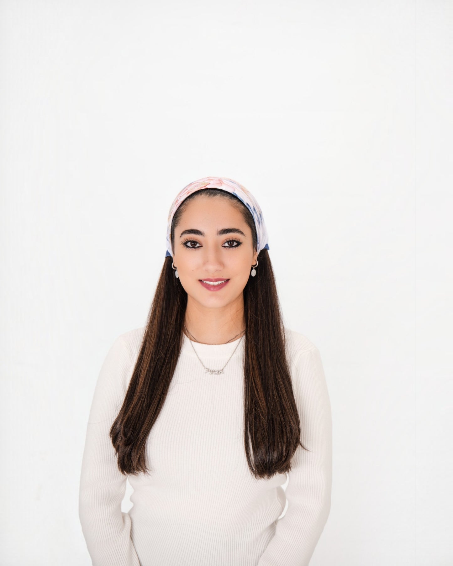 Azure Garden Pretied Bandana With Grip