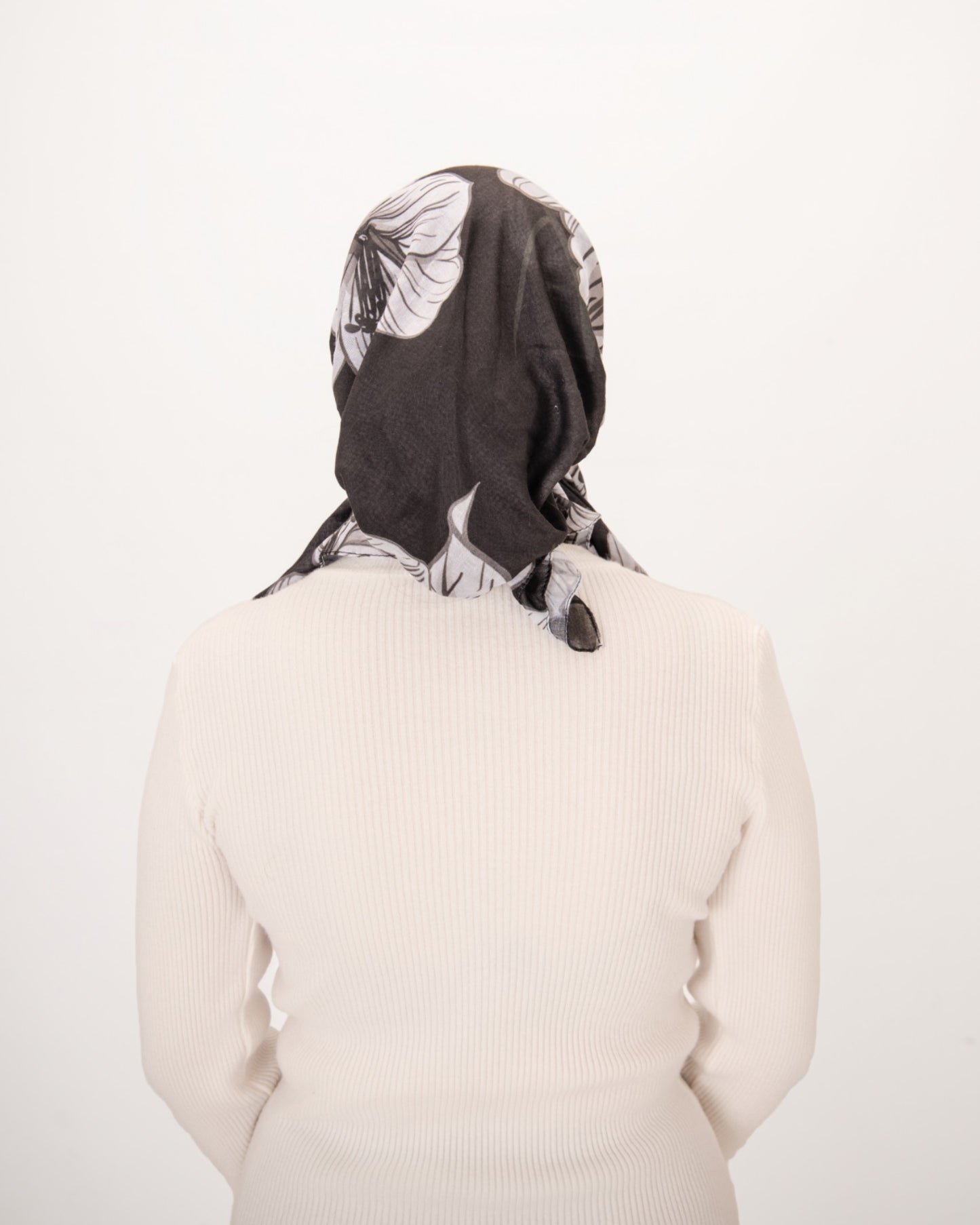 Bloom in Black Pretied Scarf