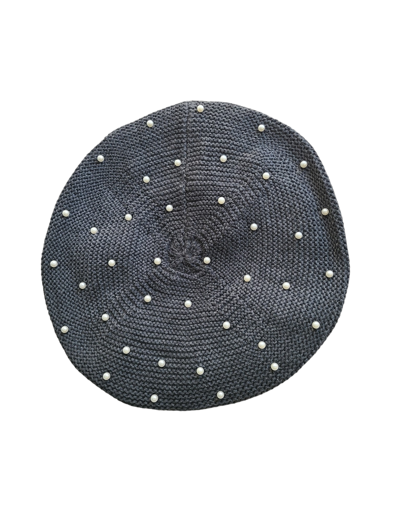 Large Size Cotton Beret with Pearls - Keter Hayofi Mitpachot