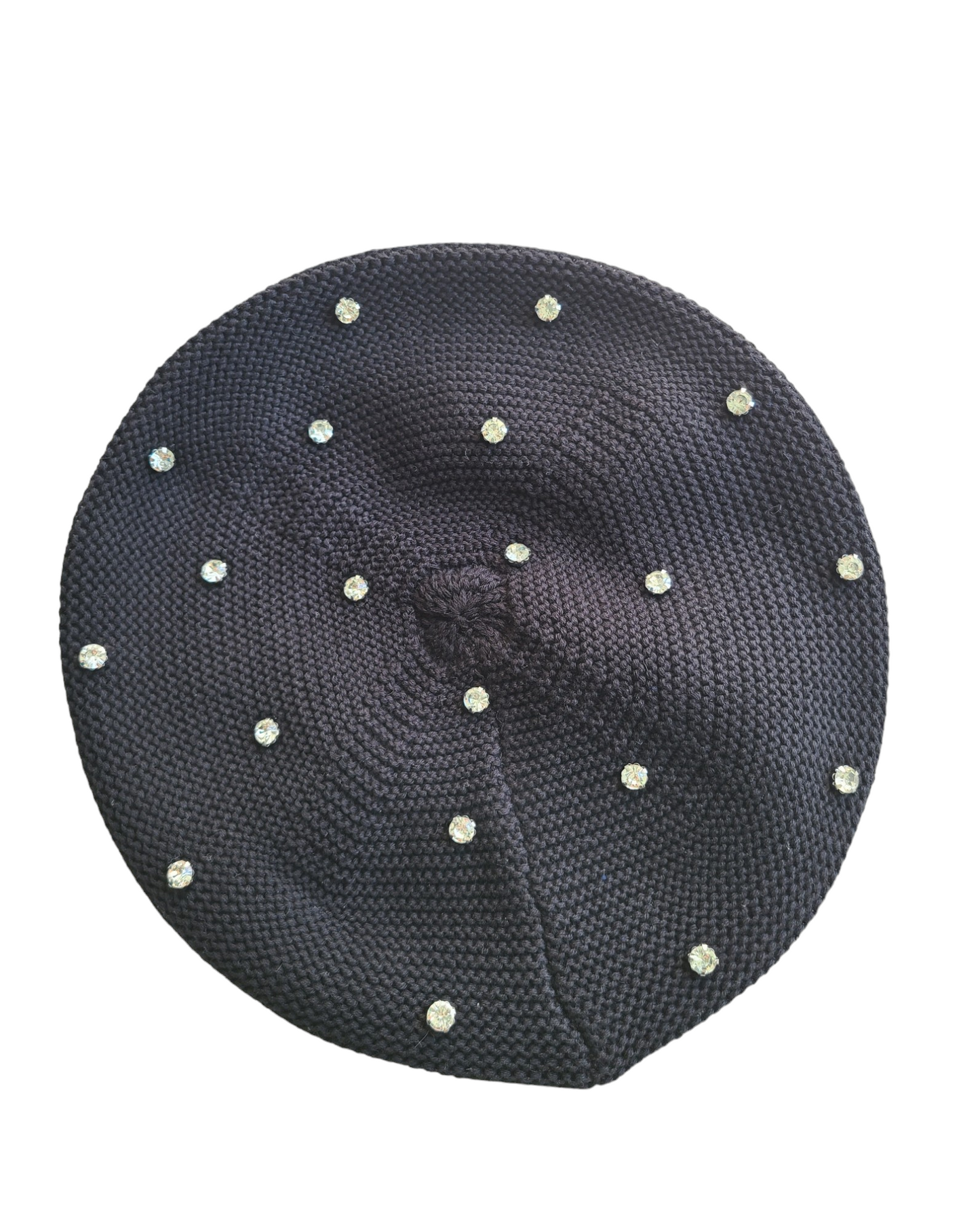 Large Size Cotton Beret with Large Rhinestones - Keter Hayofi Mitpachot