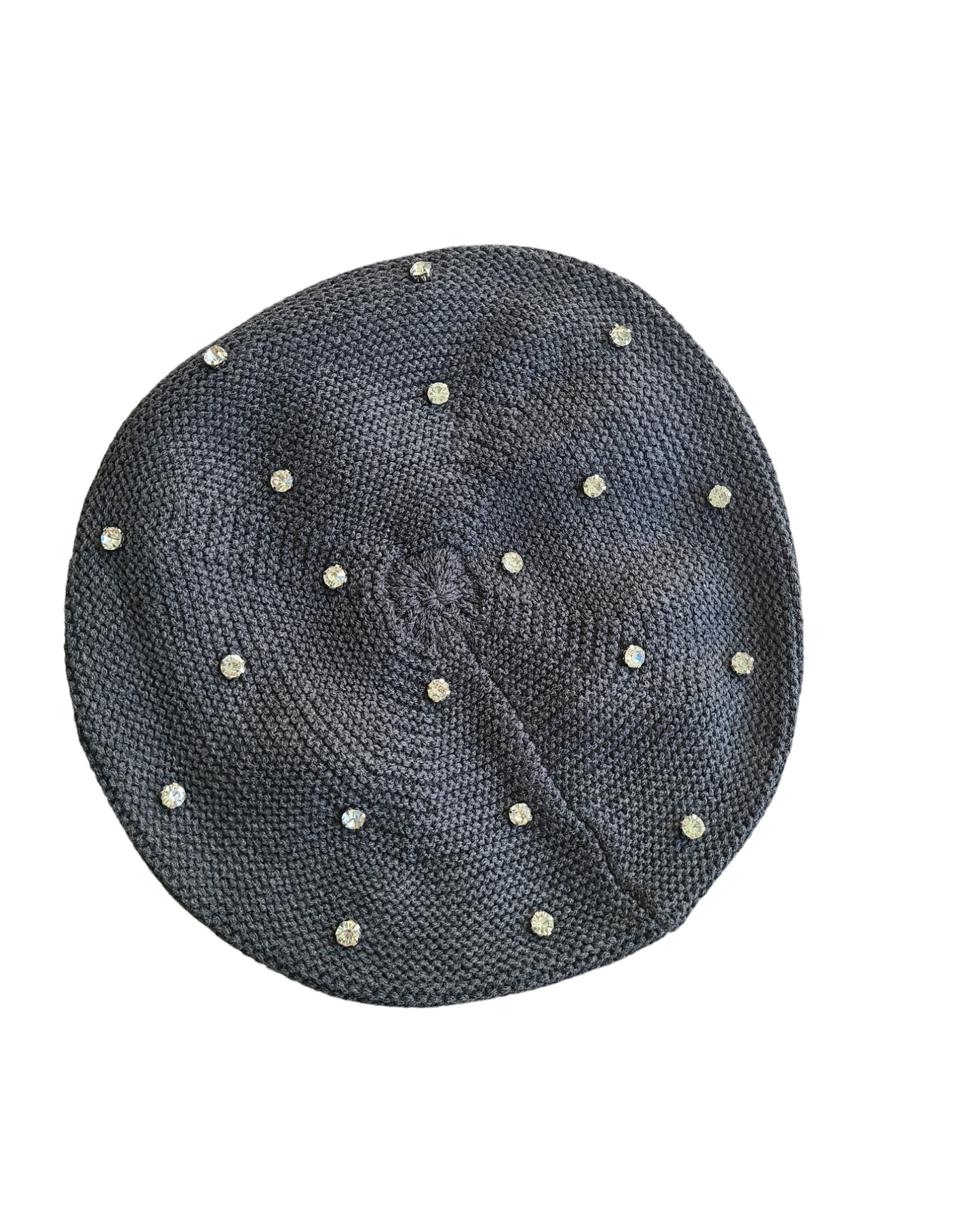 Large Size Cotton Beret with Large Rhinestones - Keter Hayofi Mitpachot