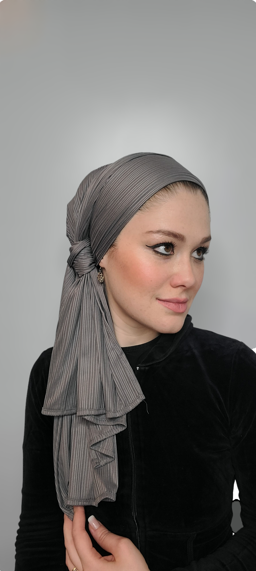 Solid Lined Jersey Long Scarf - Keter Hayofi Mitpachot