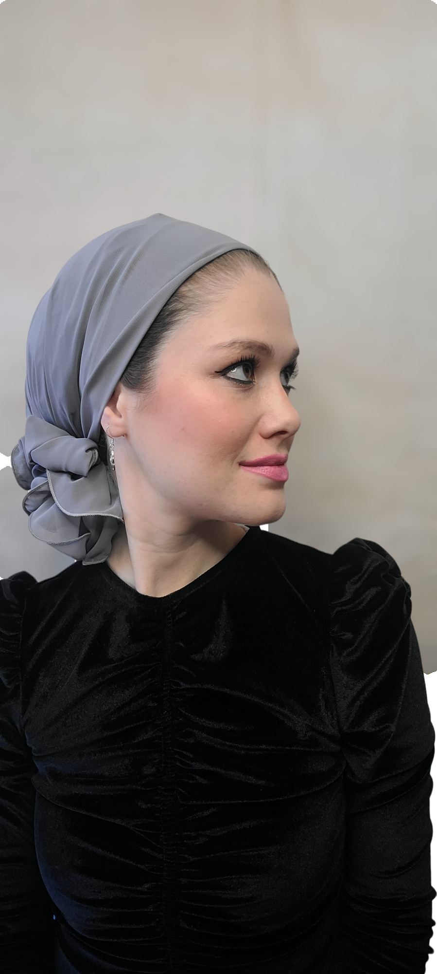 Solid Long Scarf with Scrunchie - Keter Hayofi Mitpachot