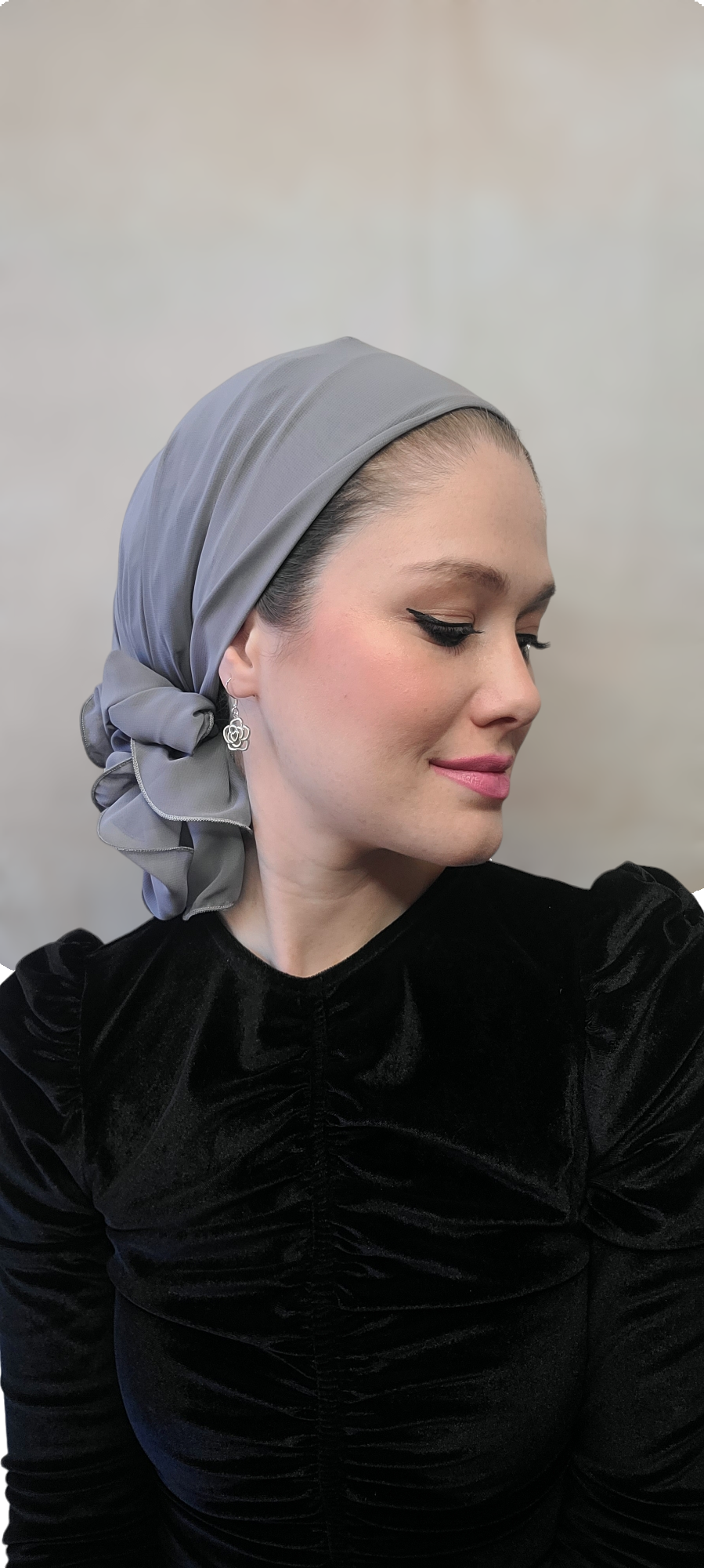 Solid Long Scarf with Scrunchie - Keter Hayofi Mitpachot