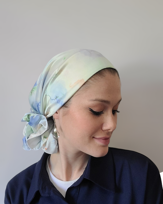 Rinati Lakel Lily Long Scarf with Scrunchie - Keter Hayofi Mitpachot