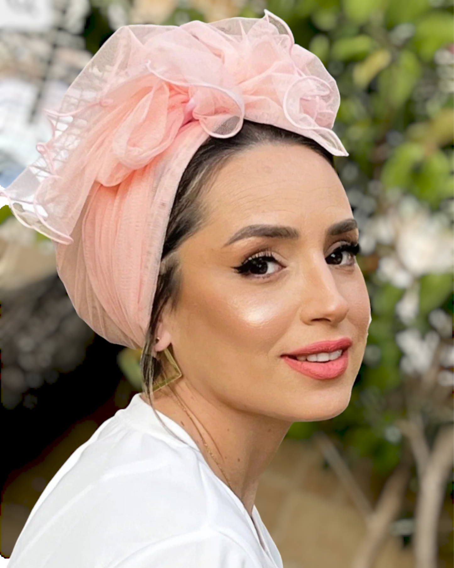 Elegant Turban Hat with Tulle - Keter Hayofi Mitpachot