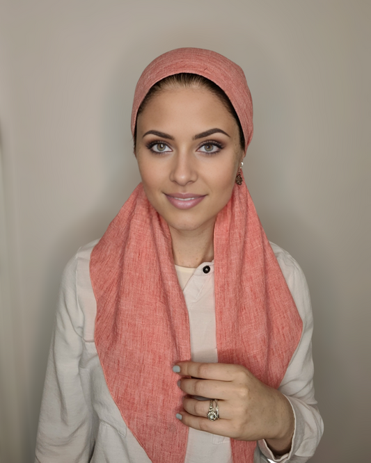 Solid Linen Square Scarf - Keter Hayofi Mitpachot