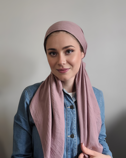 Lightweight Cotton Solid Square Scarf - Keter Hayofi Mitpachot