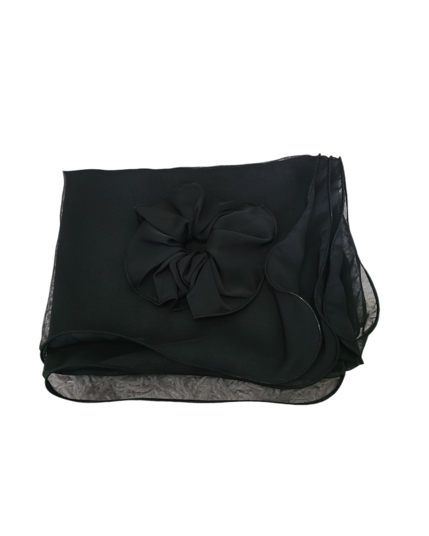 Elegant Solid Scarf With Ruffles