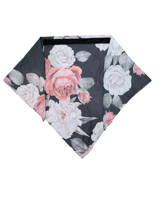Midnight Blossoms Triangle Scarf With Grip
