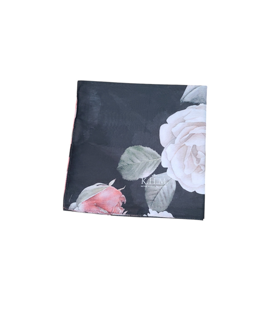 Midnight Blossoms Square Scarf - Keter Hayofi Mitpachot