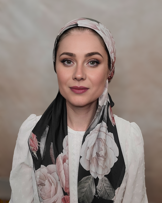 Midnight Blossoms Pretied Scarf