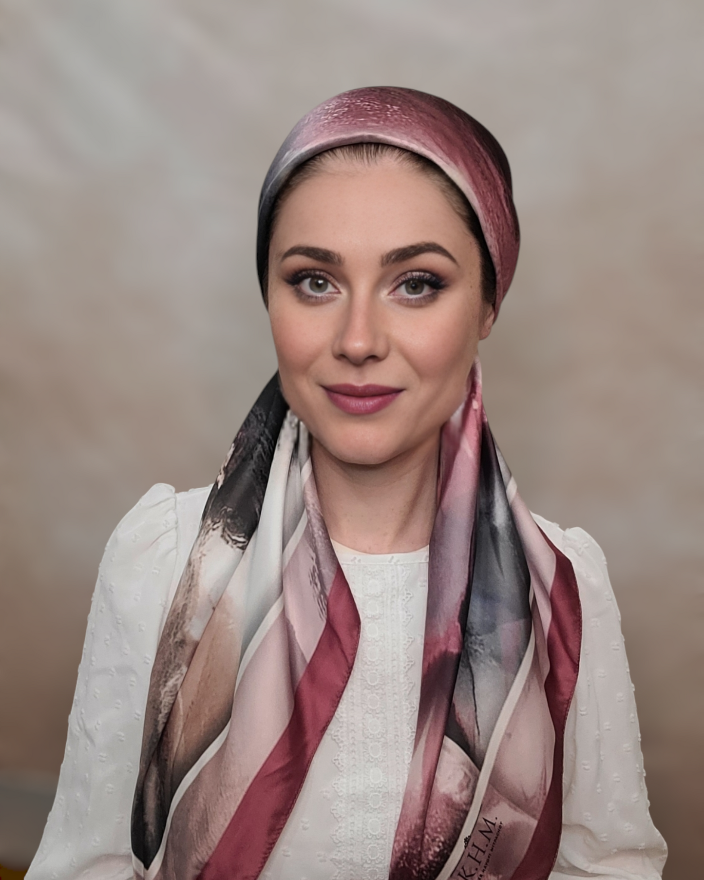 Wine & Sea Pretied Adjustable Scarf