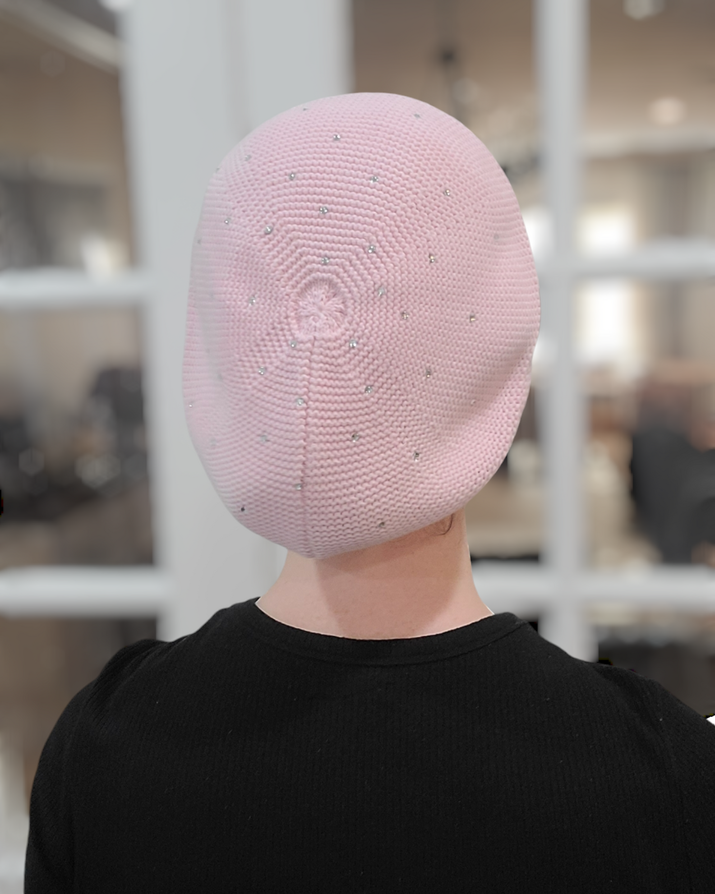 Standard Size Cotton Beret with Rhinestones - Keter Hayofi Mitpachot