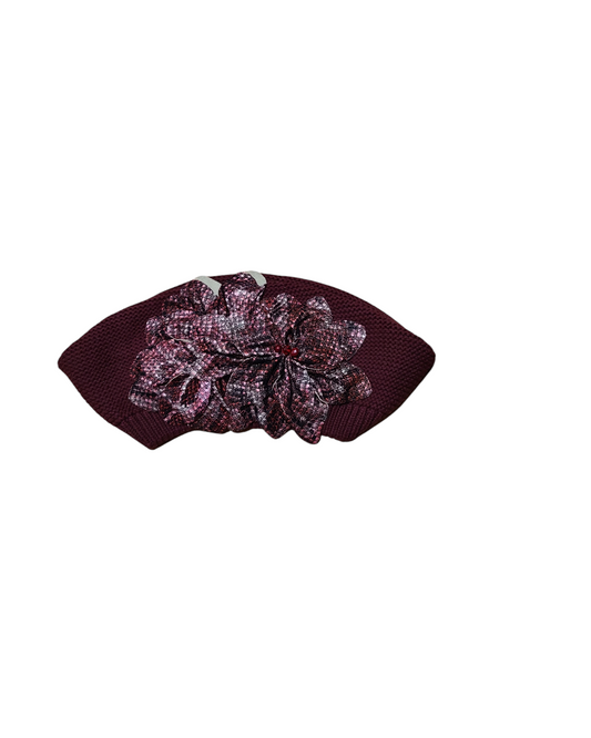 Large Burgundy Cotton French Beret