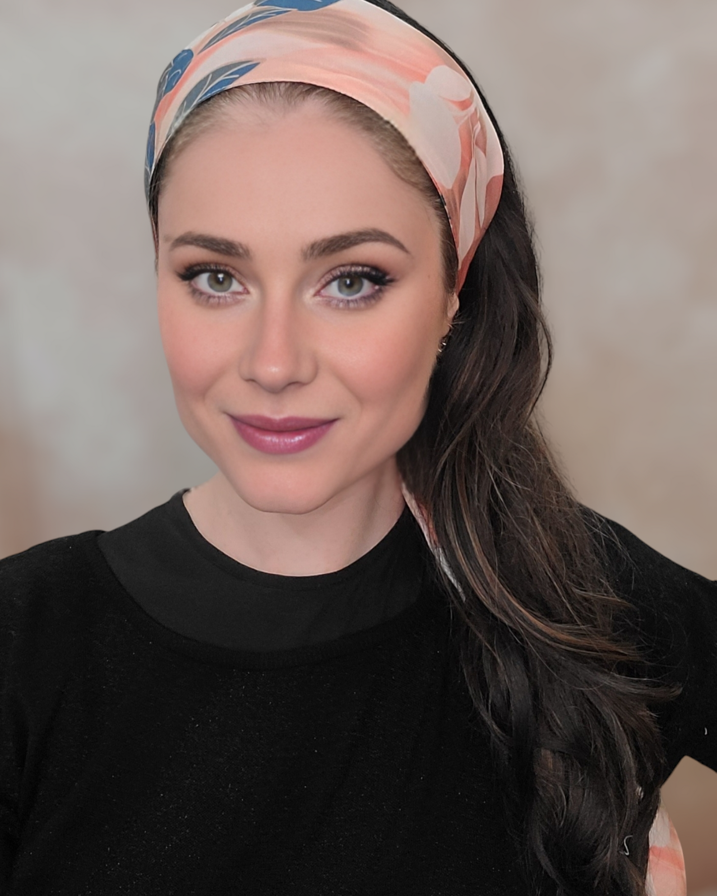 Blue Foliage Headband Scarf - Keter Hayofi Mitpachot