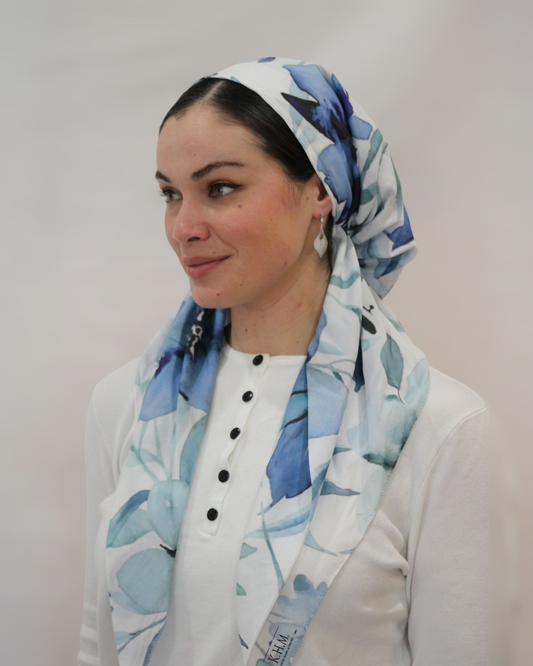 Lilly Blue Square Scarf