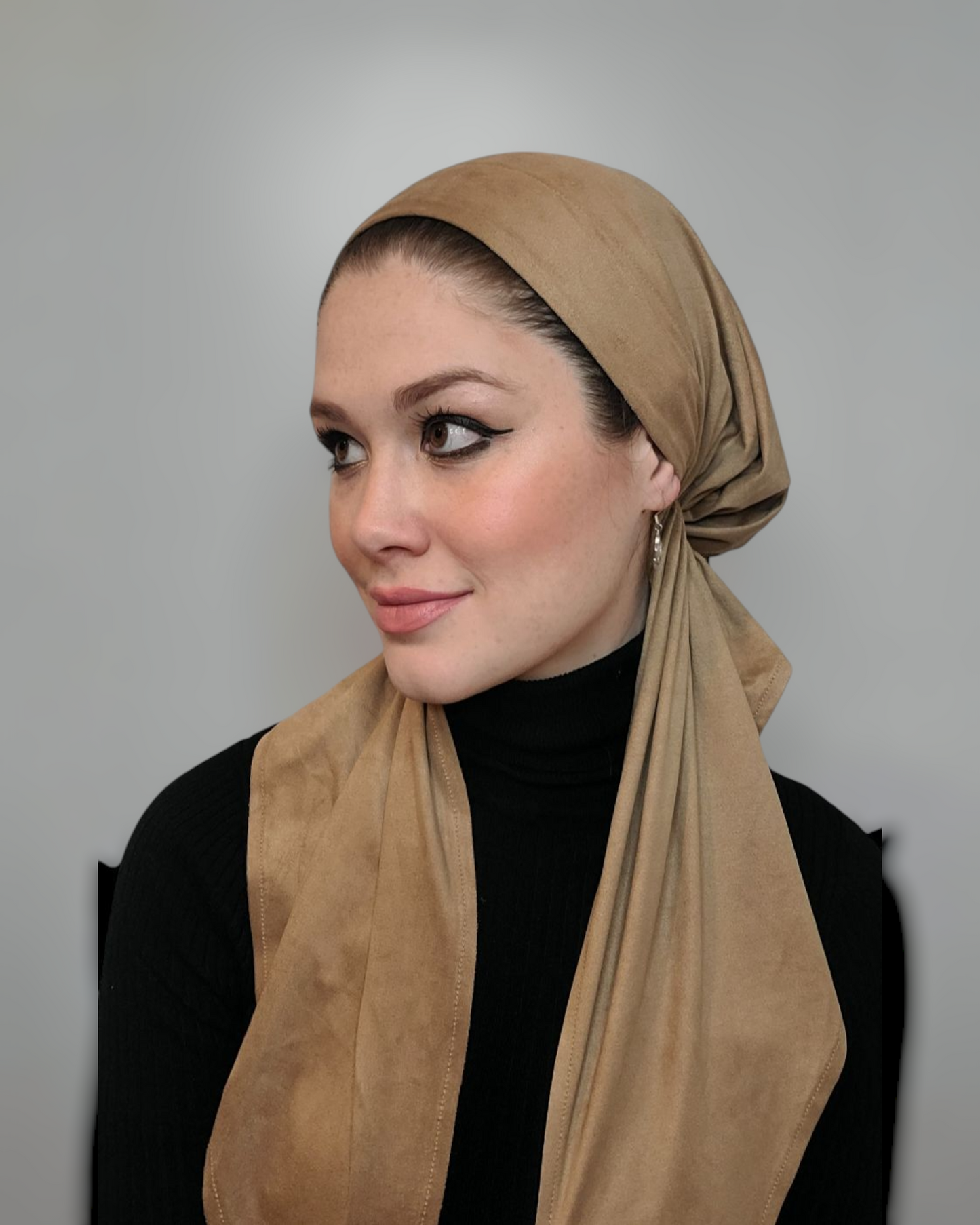 Faux Thin Suede Pretied Scarf