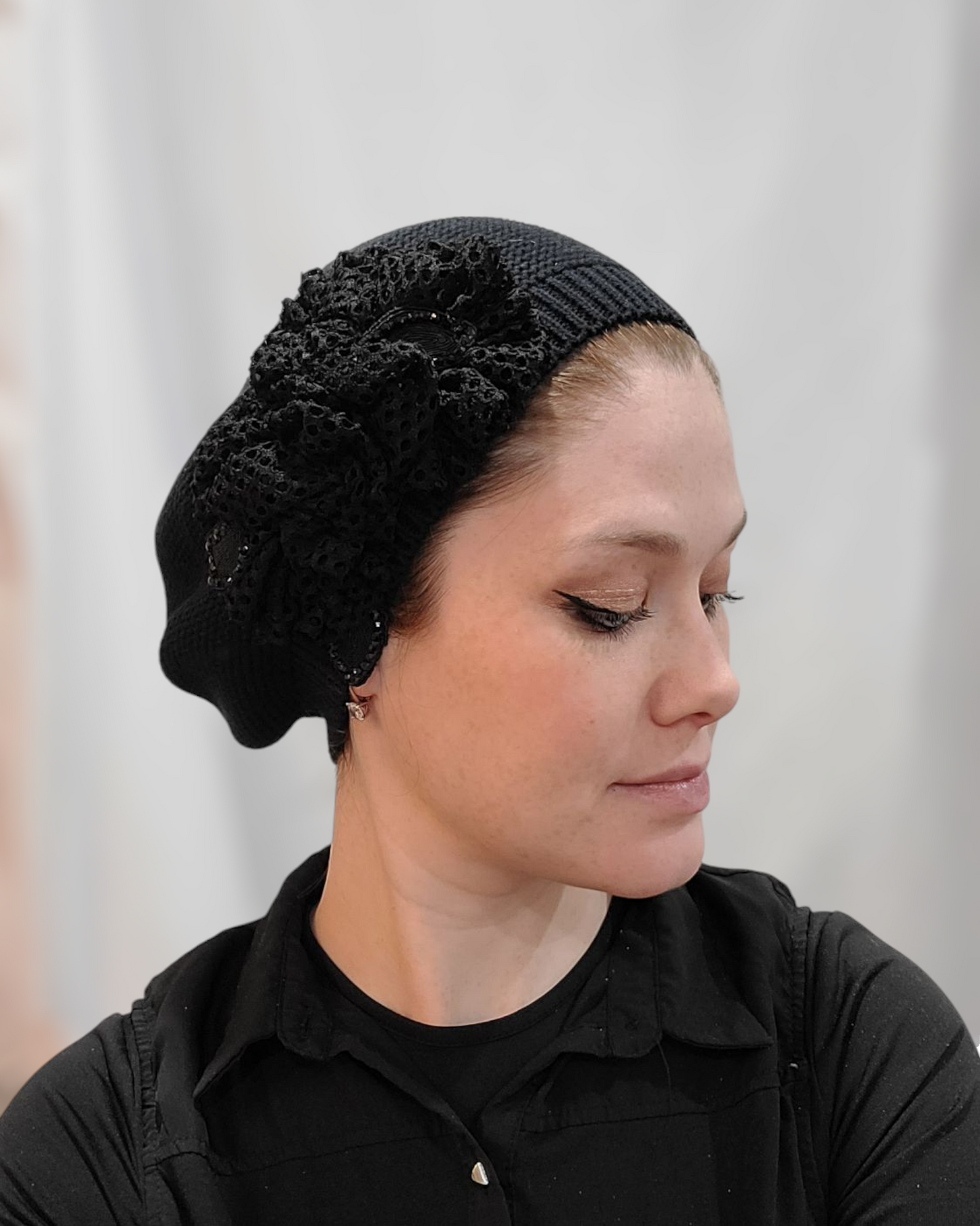 Large Size Black French Beret