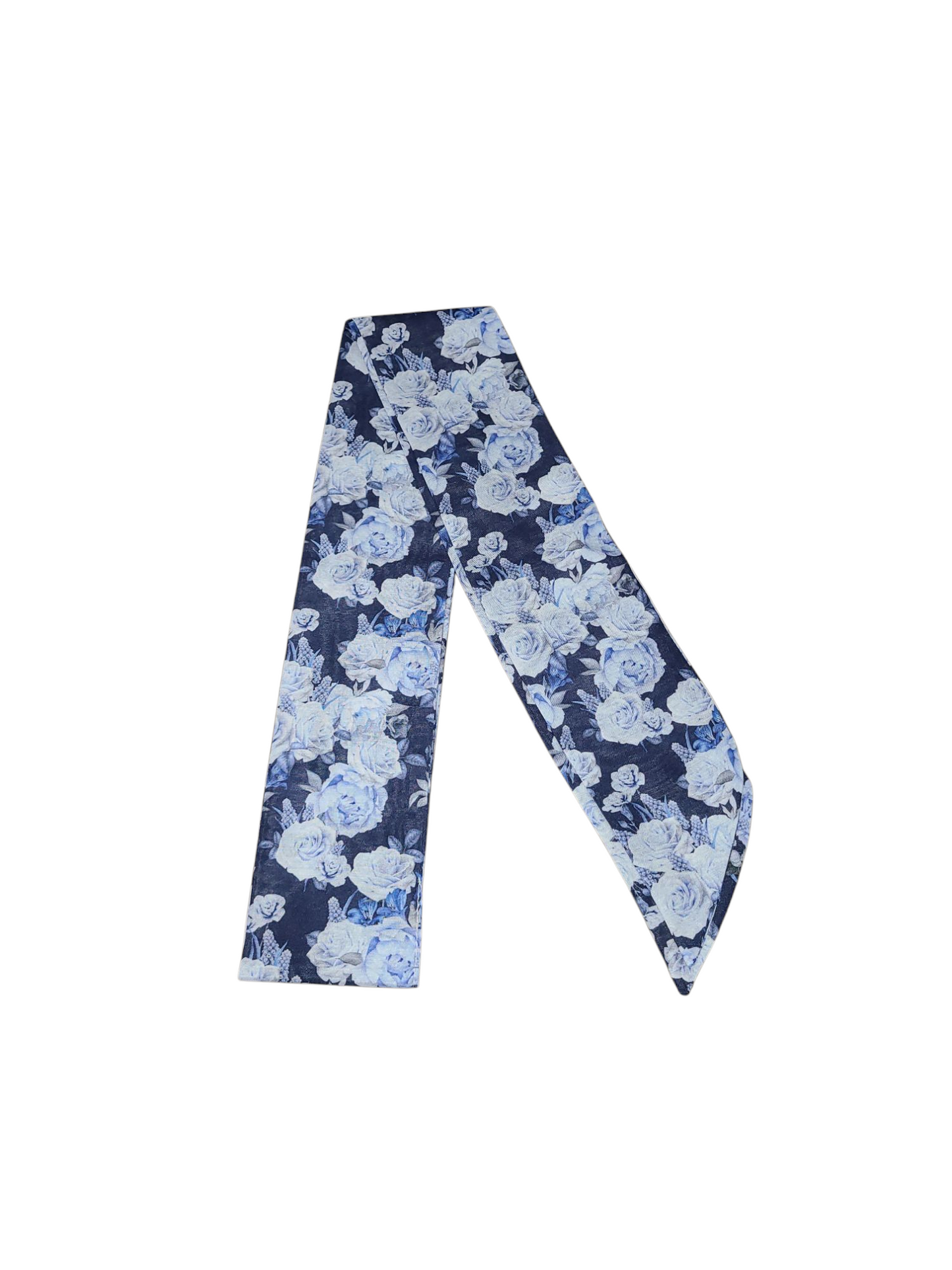Blue Bells & White Roses Headband Scarf - Keter Hayofi Mitpachot
