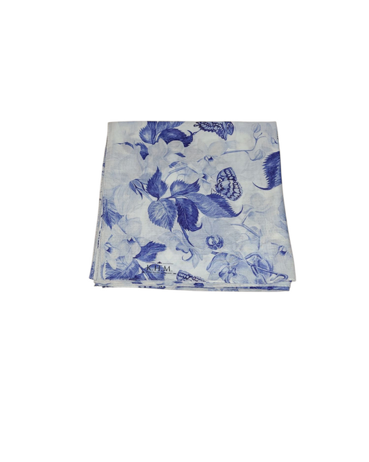 Spring In Blue Square Scarf - Keter Hayofi Mitpachot