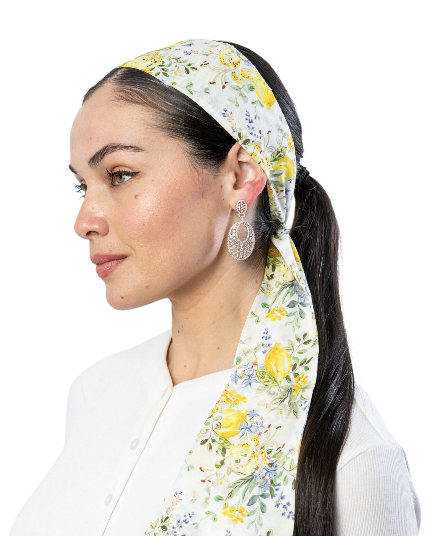 Lemon-Lillies Headband Scarf - Keter Hayofi Mitpachot