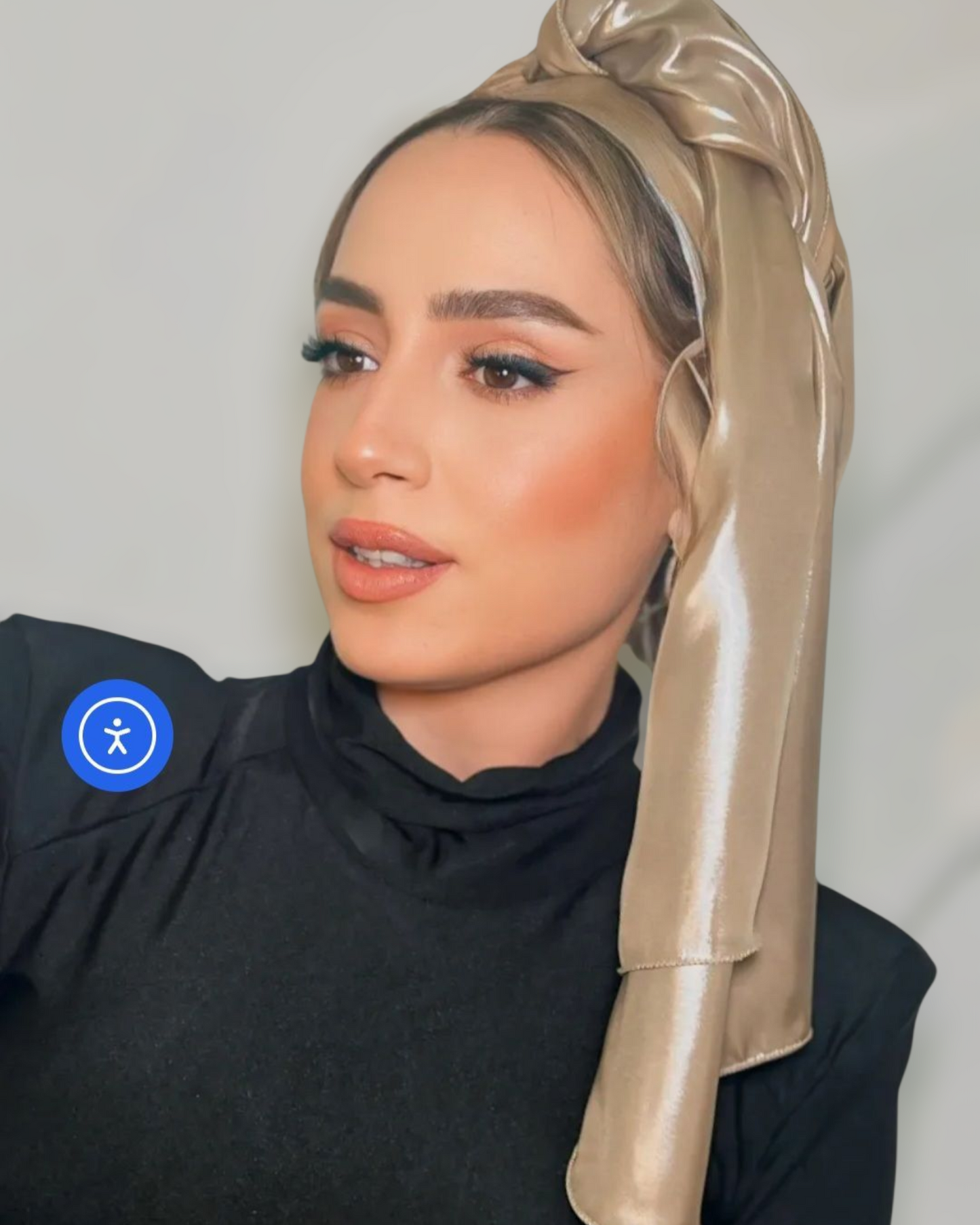 Avigail Lahiani Taupe Metallic Long Scarf