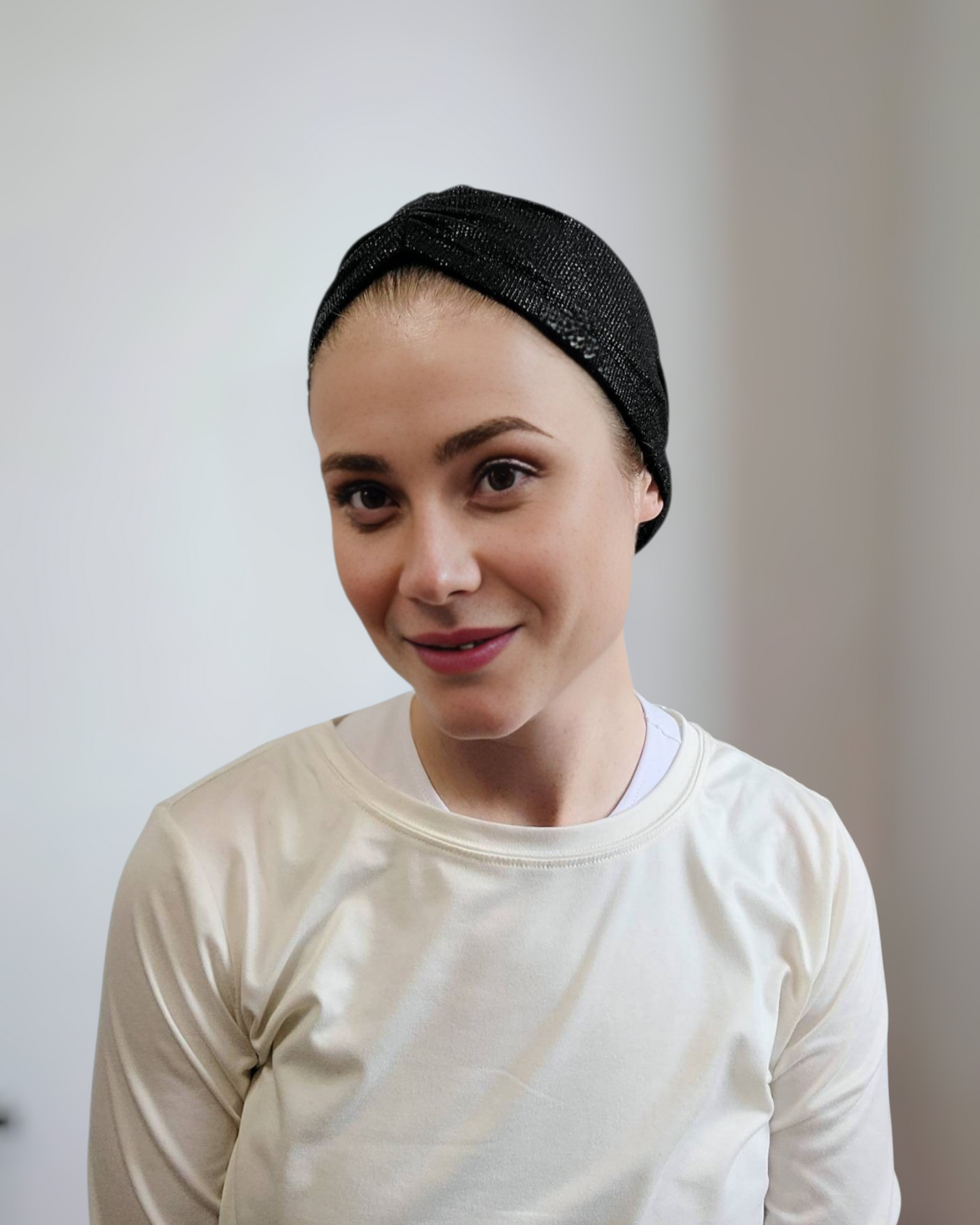 Avigail Lahiani Black Pretied Turban - Keter Hayofi Mitpachot