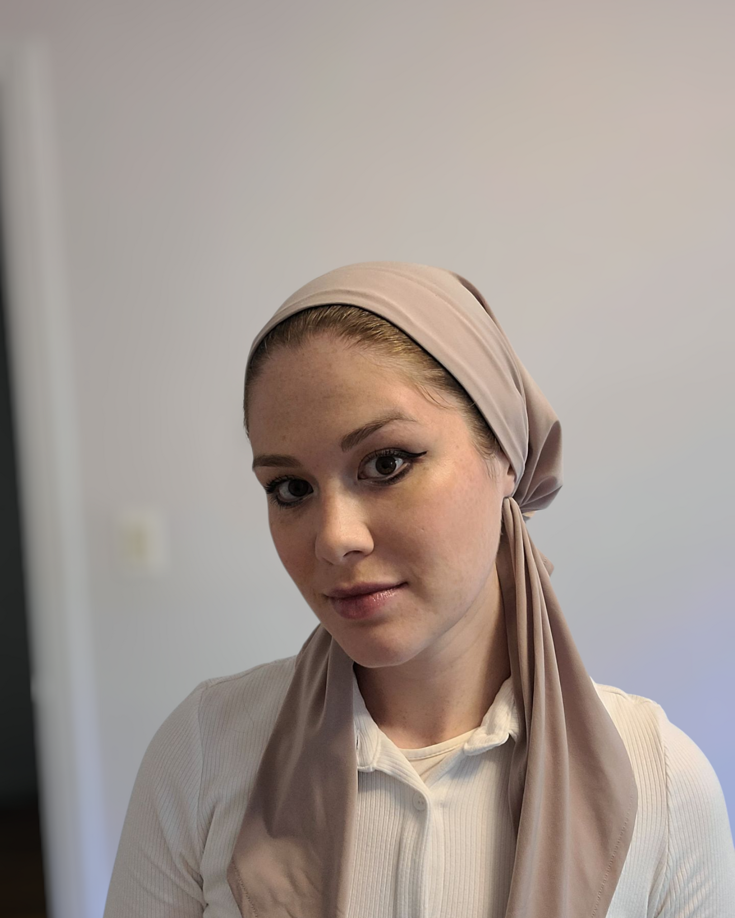 Swimming Pretied Scarf With Shorter Tails - Keter Hayofi Mitpachot