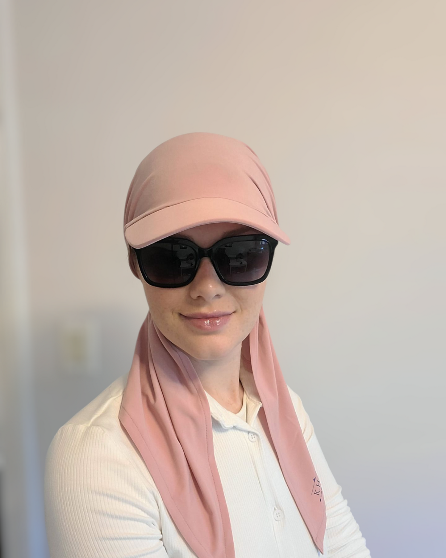 Swimming Pretied Scarf With Vizor With Shorter Tails - Keter Hayofi Mitpachot
