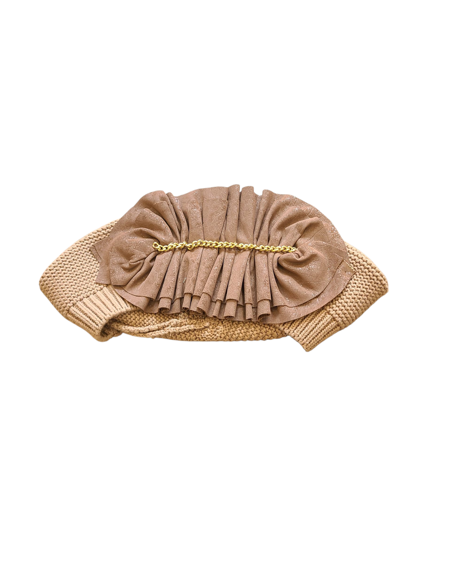 S/M Size Taupe French Beret - Keter Hayofi Mitpachot