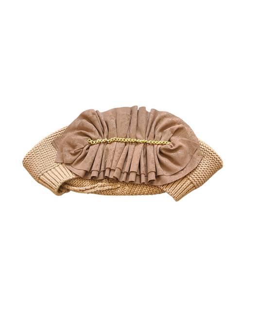 S/M Size Taupe French Beret - Keter Hayofi Mitpachot