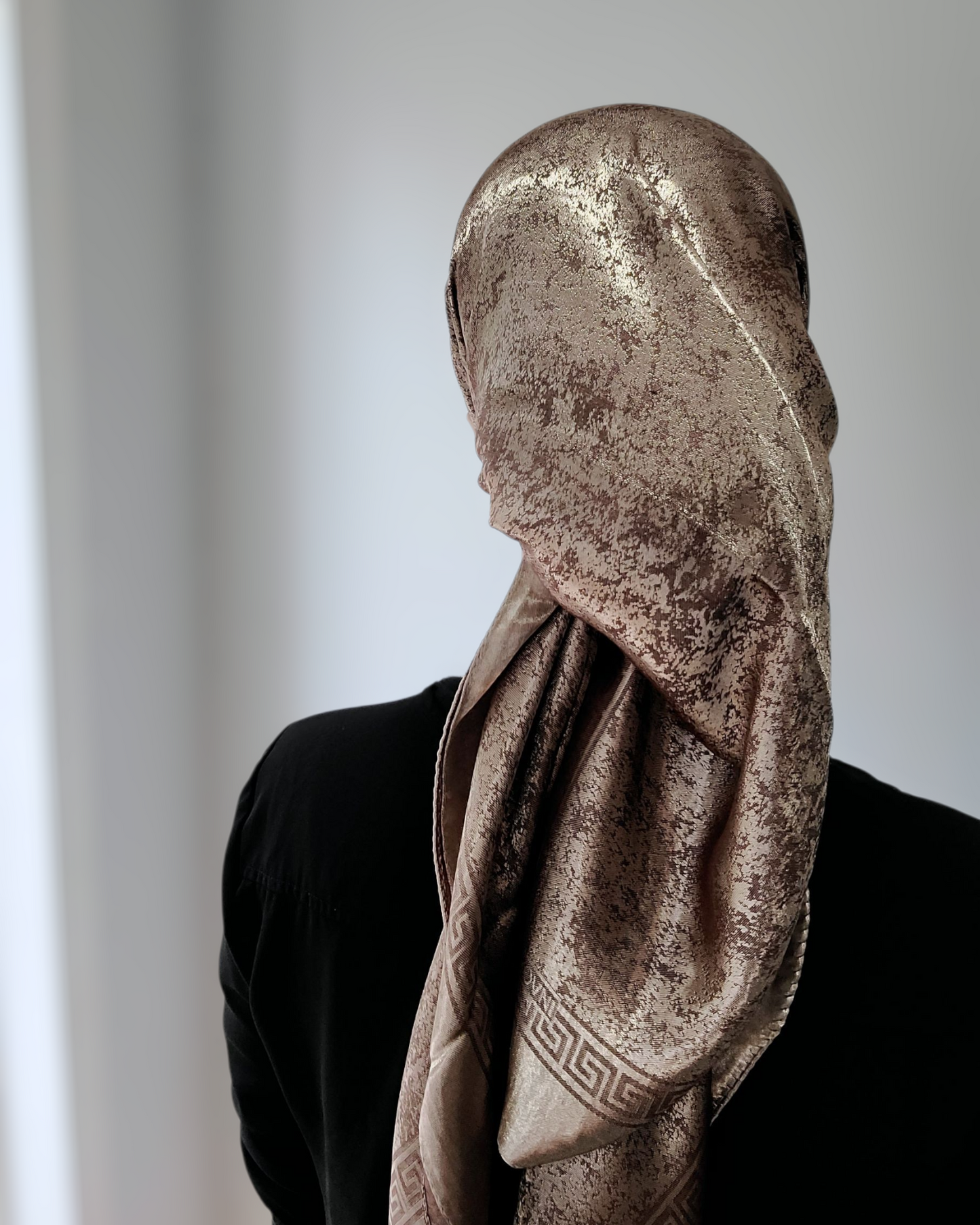 Shimmer Square Scarf With Border