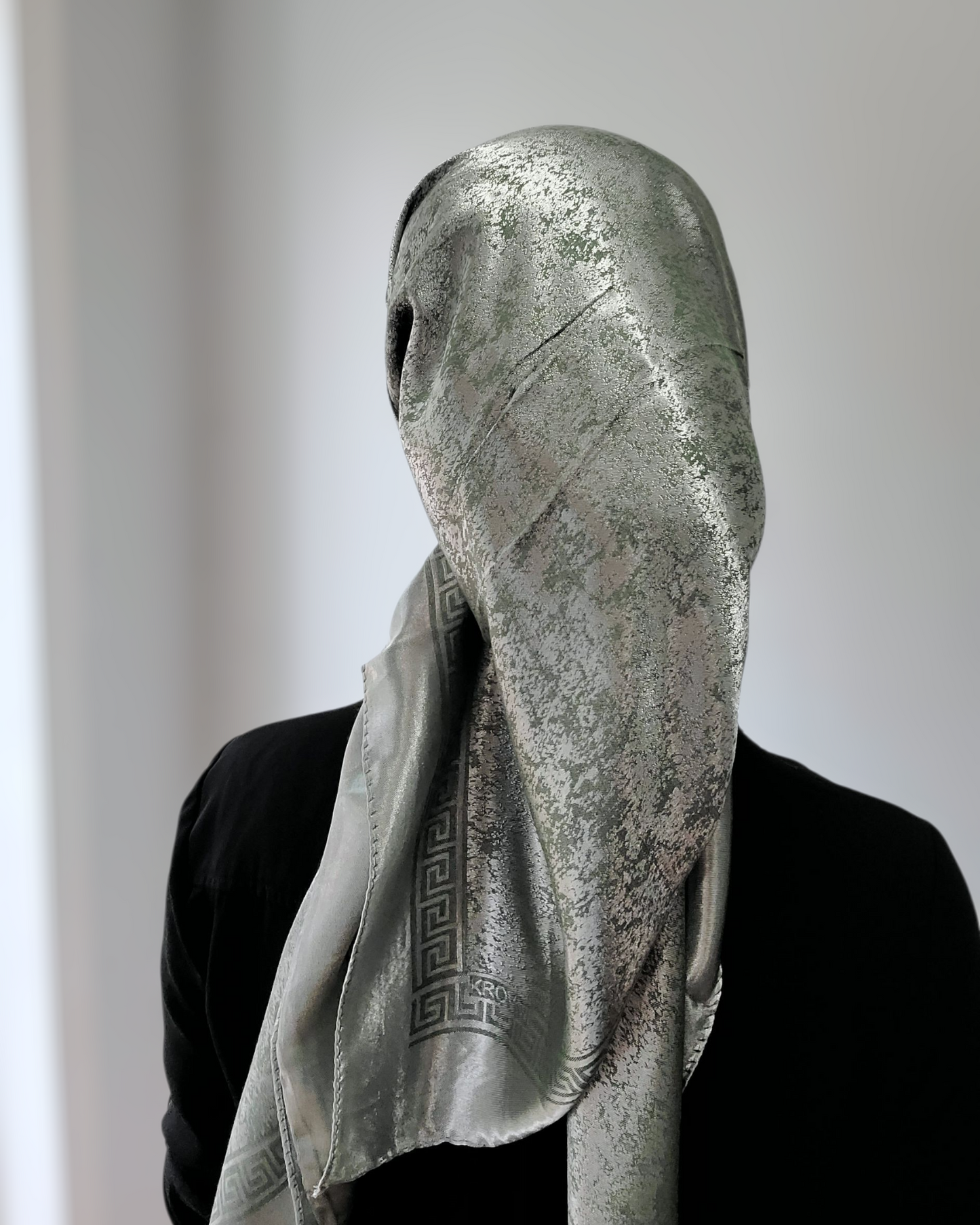 Shimmer Square Scarf With Border