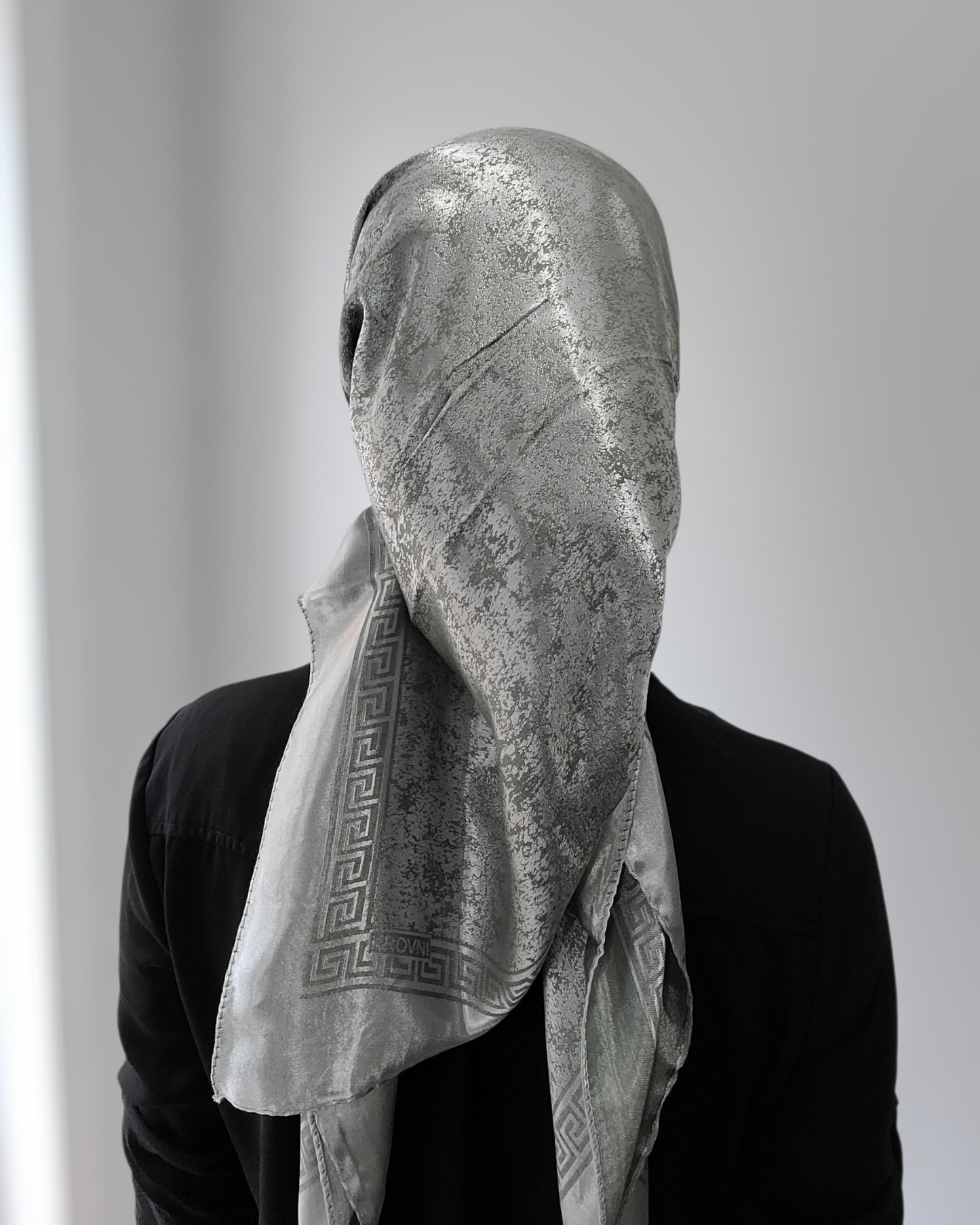 Shimmer Square Scarf With Border