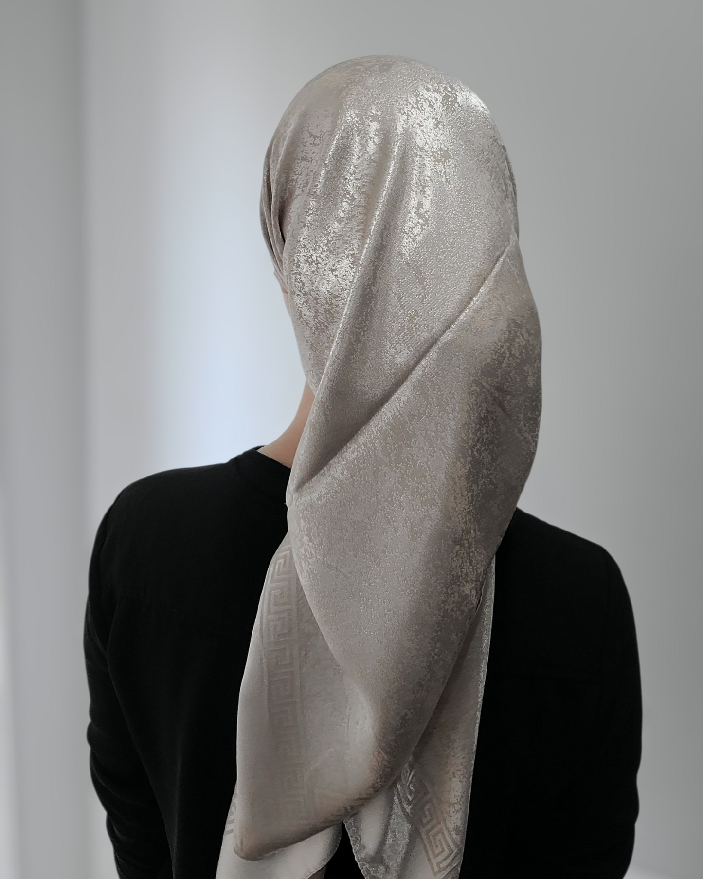 Shimmer Square Scarf With Border