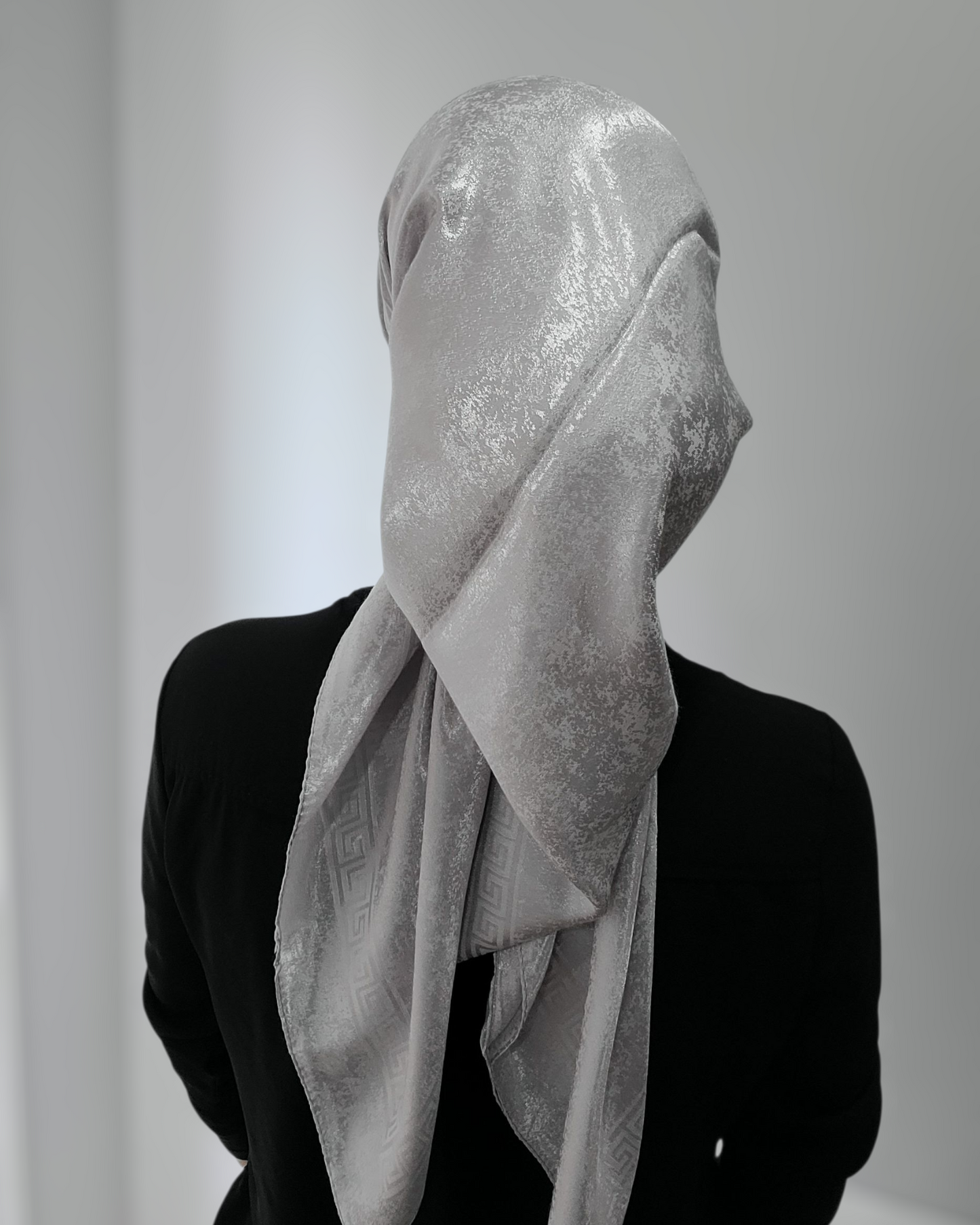 Shimmer Square Scarf With Border