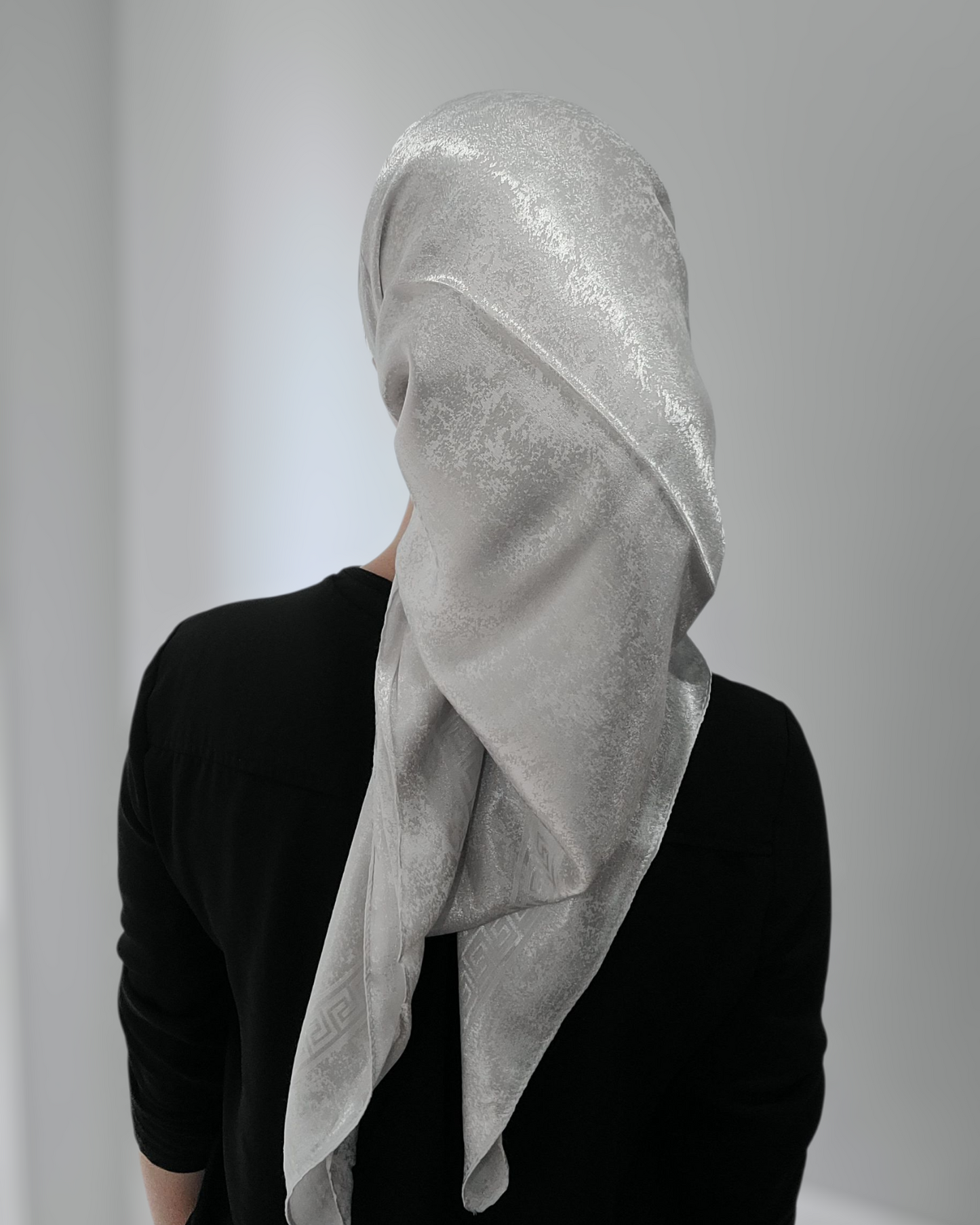 Shimmer Square Scarf With Border