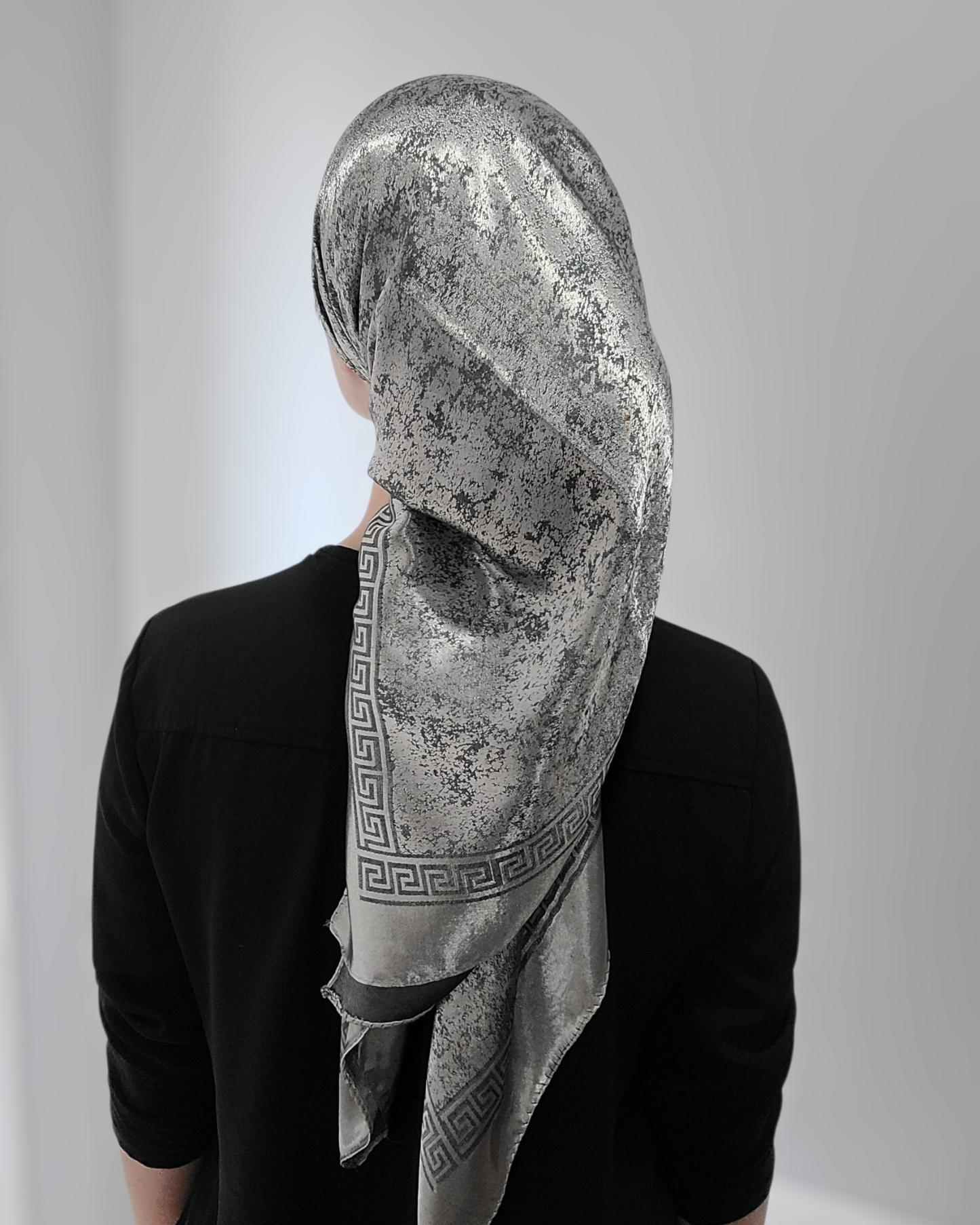 Shimmer Square Scarf With Border