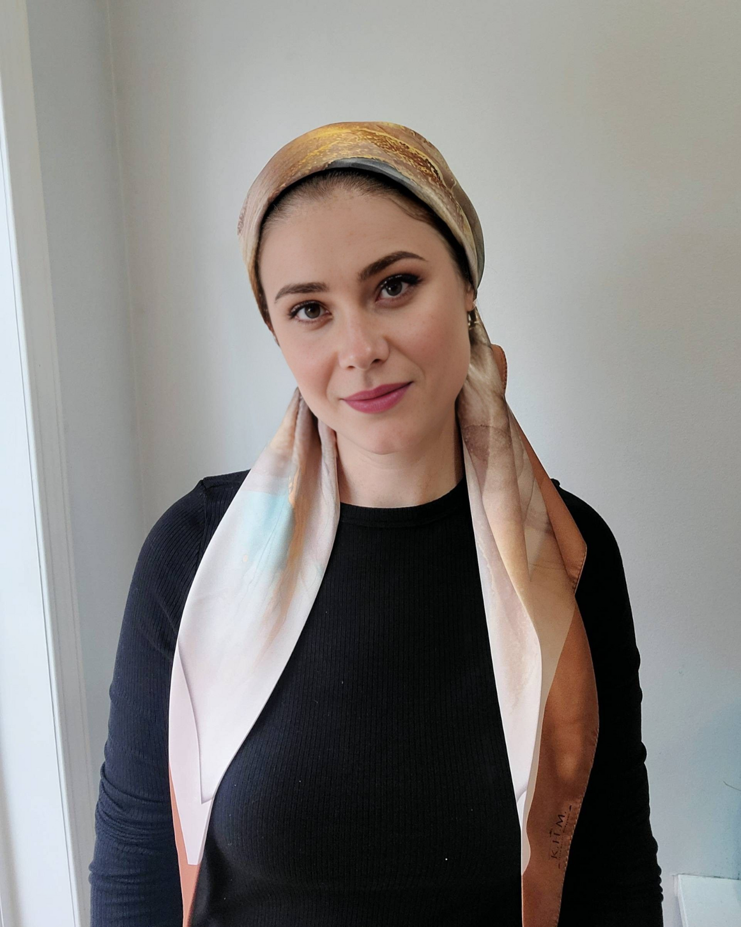 Golden Waves Pretied Adjustable Scarf