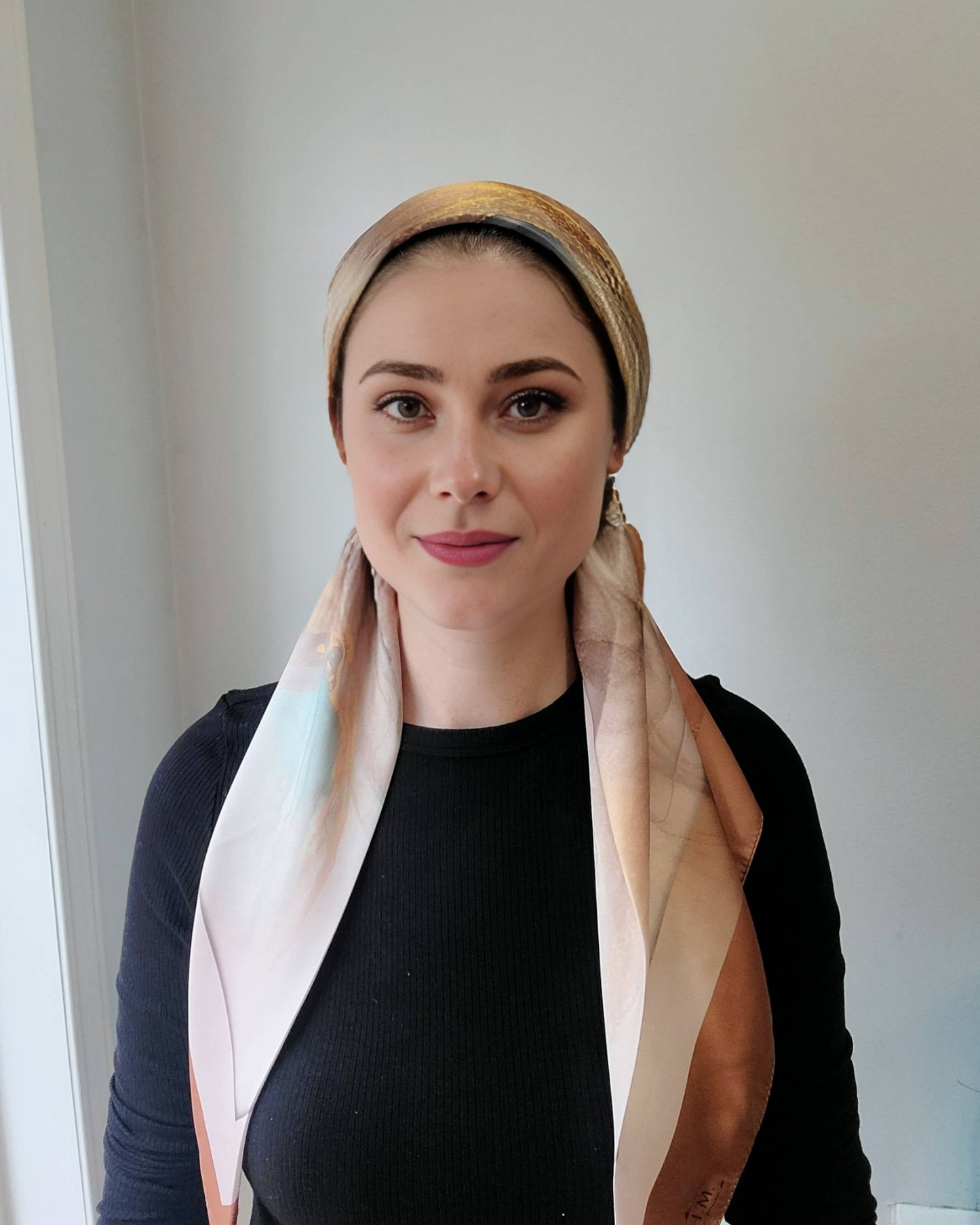 Golden Waves Pretied Adjustable Scarf