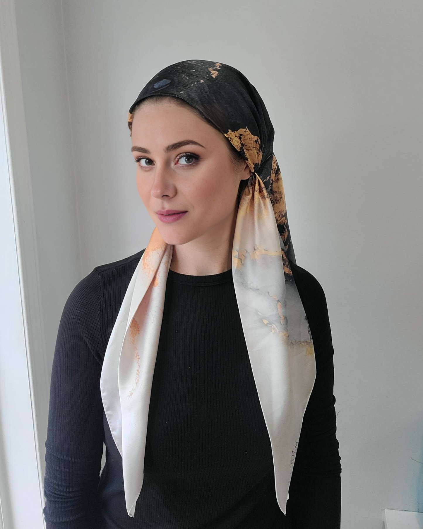 Marble & Silk Pretied Adjustable Scarf