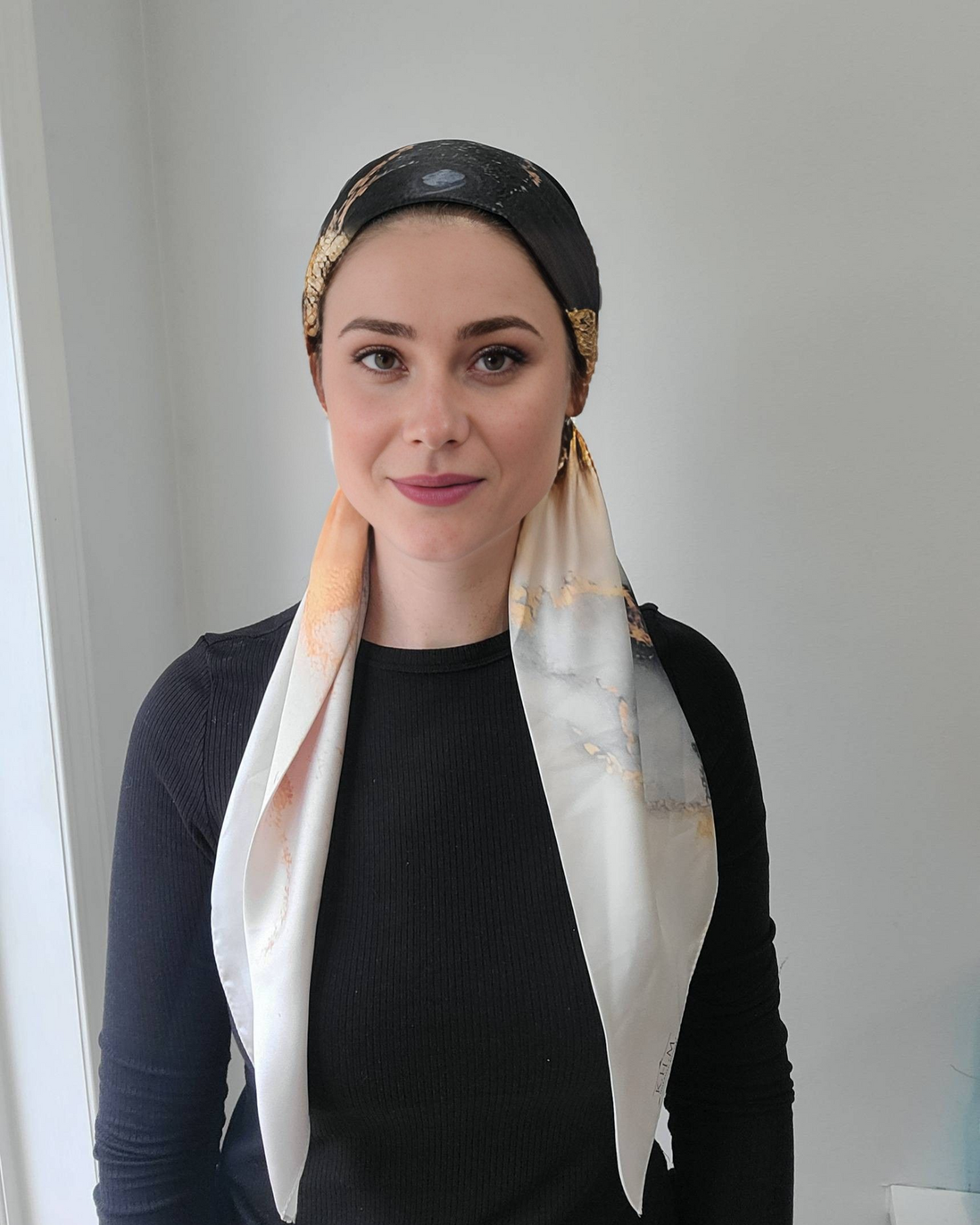 Marble & Silk Pretied Adjustable Scarf