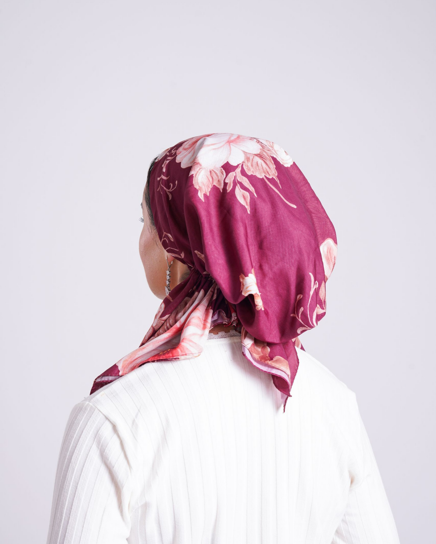 Burgundy Blossoms Pretied Scarf