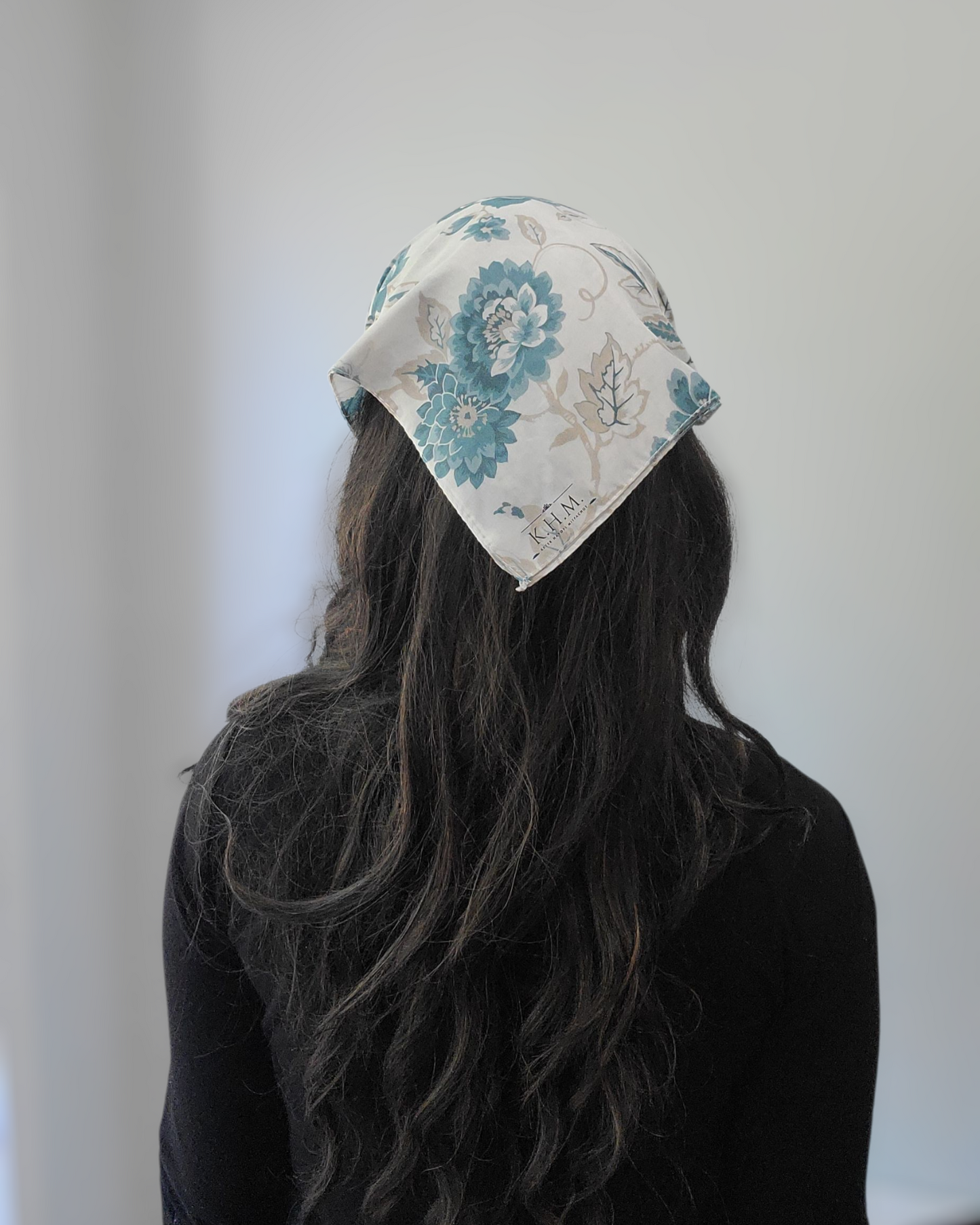 Teal Bouquet Pretied Bandana - Keter Hayofi Mitpachot